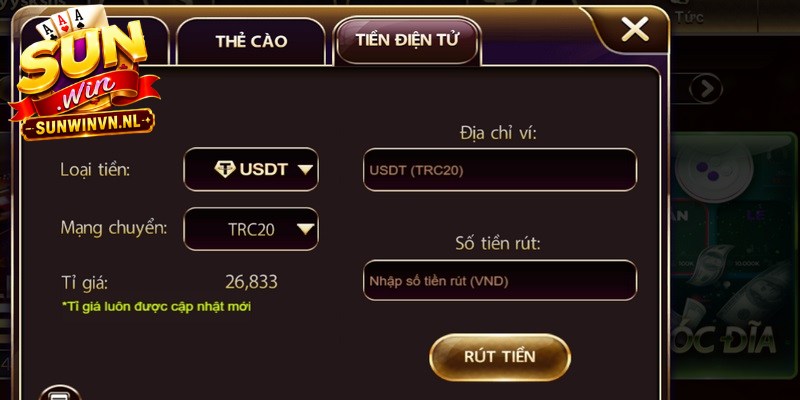 Quy trình rút tiền Sunwin nhanh chóng và minh bạch với da phương thức